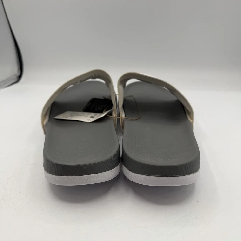 Adidas Adilette Comfort‎ Slide Mens 13 Womens 14 White Grey Beach Sandals GZ5895